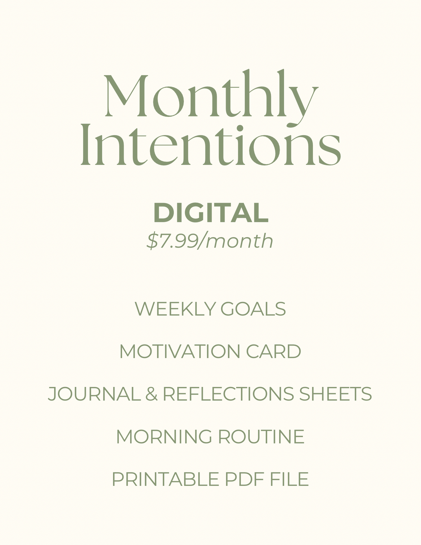 Monthly Intentions- Digital