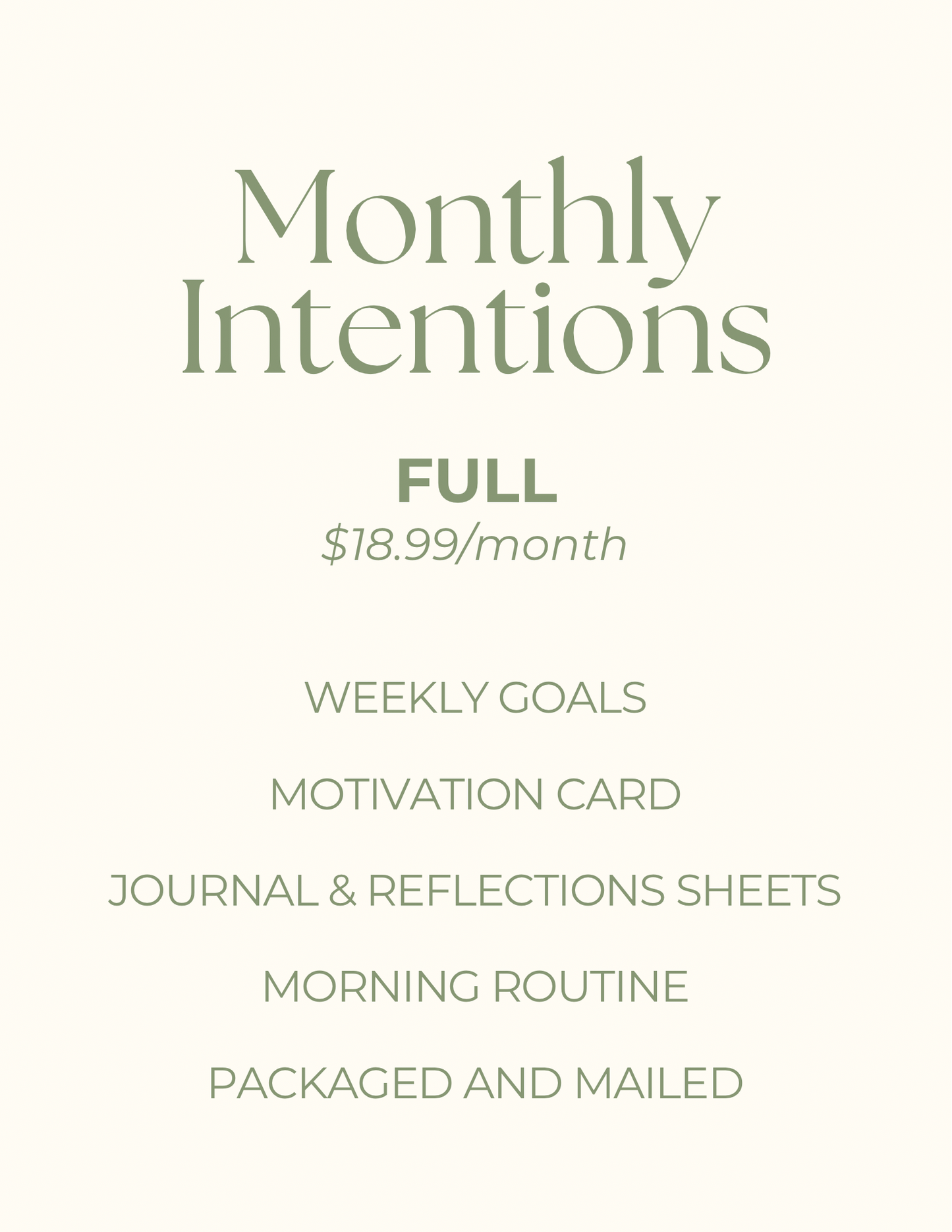 Monthly Intentions- Full